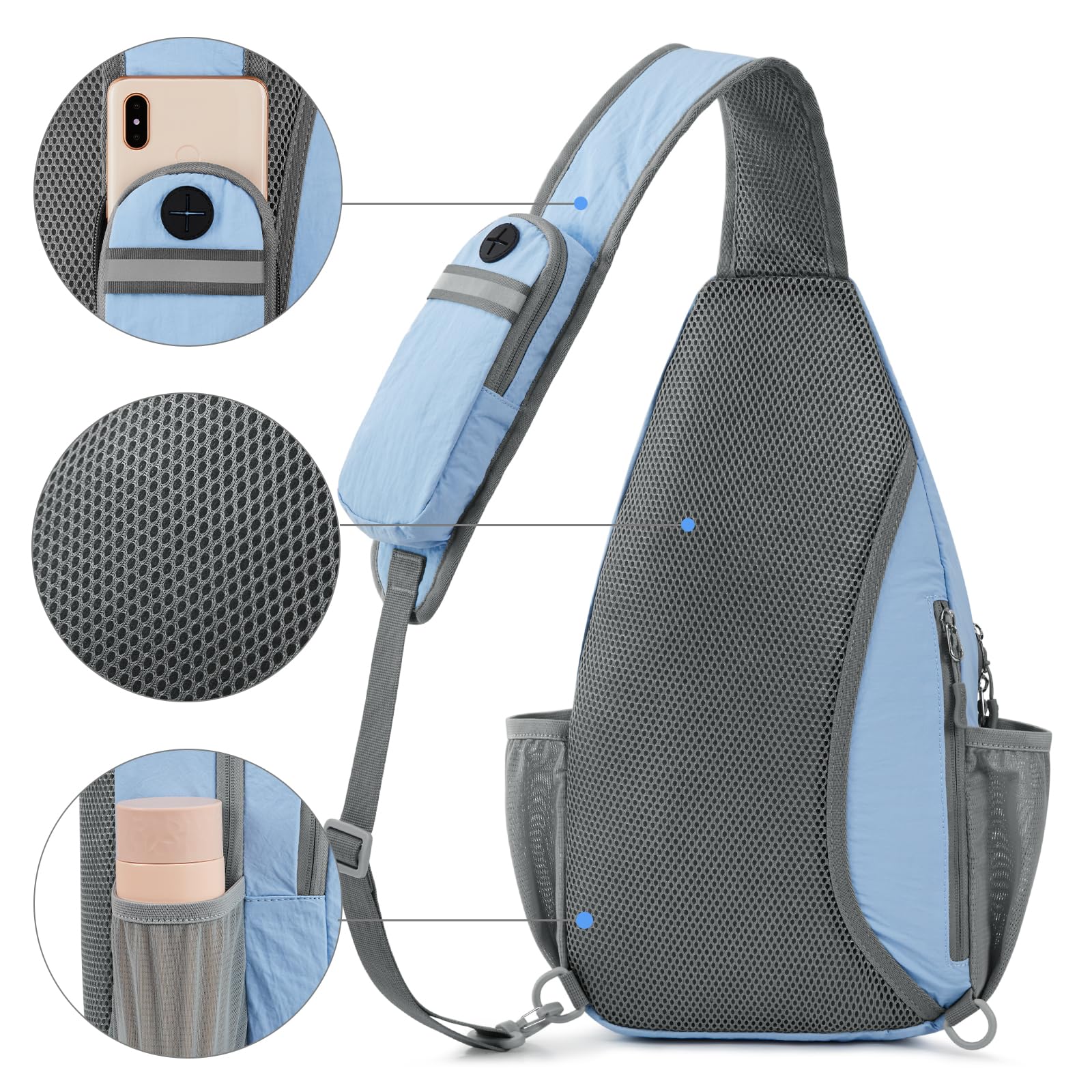 Foto 5 pulgar | Sling Bag G4free, Mochila Con Bloqueo Rfid, Azul Claro - Venta Internacional.
