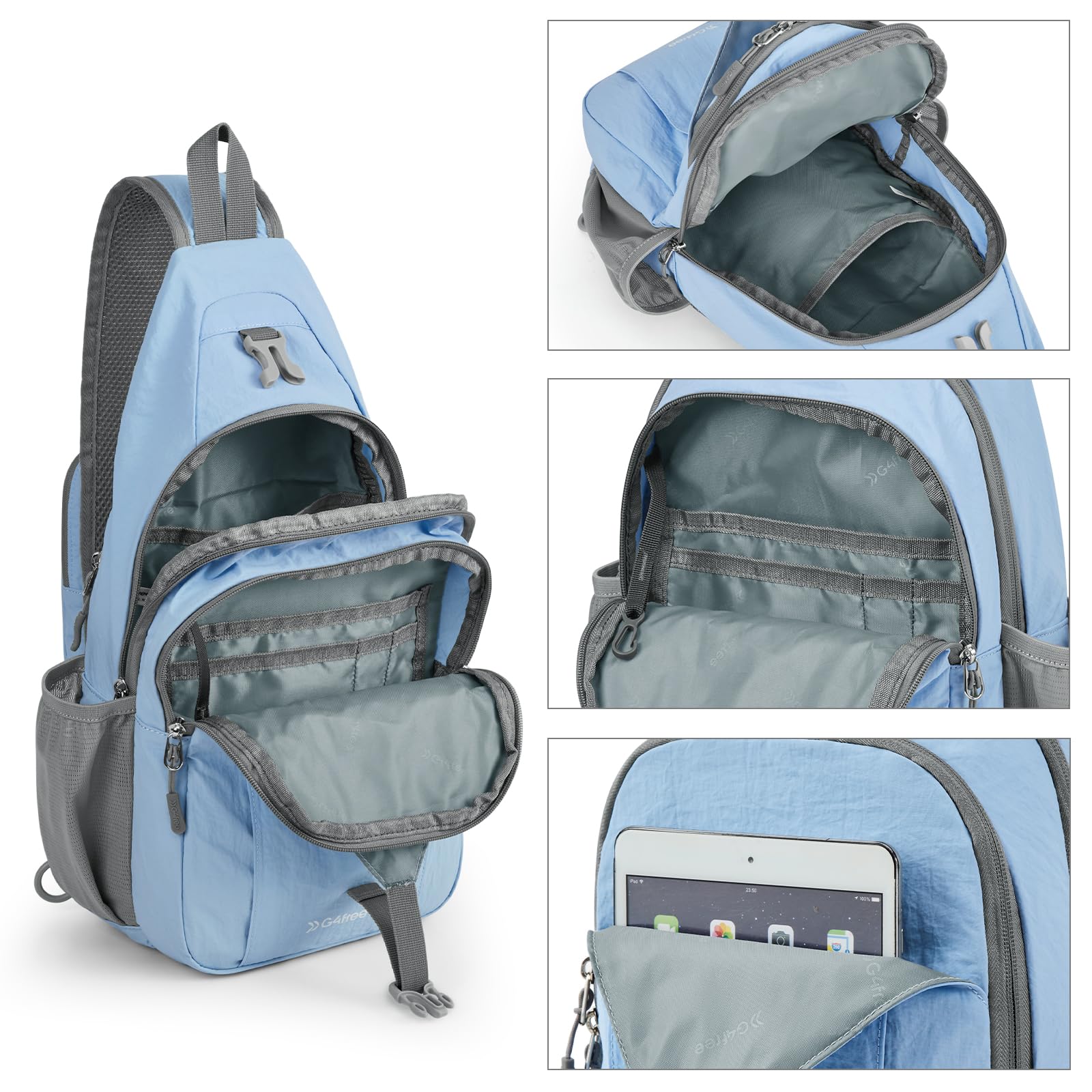 Foto 6 pulgar | Sling Bag G4free, Mochila Con Bloqueo Rfid, Azul Claro - Venta Internacional.