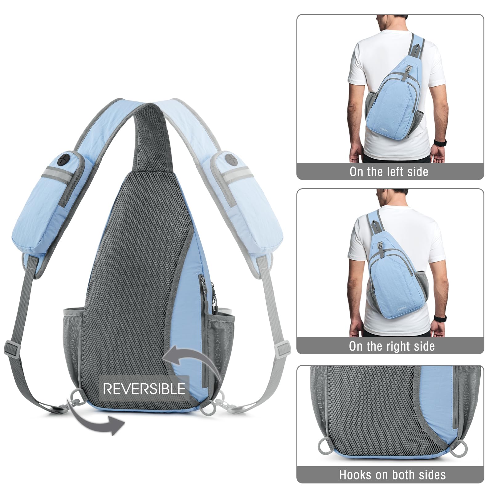Foto 7 pulgar | Sling Bag G4free, Mochila Con Bloqueo Rfid, Azul Claro - Venta Internacional.