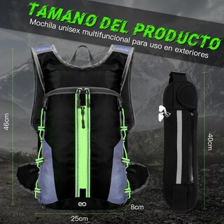 Foto 3 | Mochila De Ciclismo De Viaje De Capacidad Extra Grande Eo Safe Imports Esi-19320 Verde