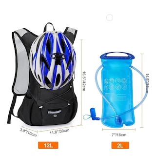 Foto 2 | Mochila Hidratación Ciclismo Campismo Bolsa De Agua Viaje 4l Eo Safe Imports Esi-19321 Negro