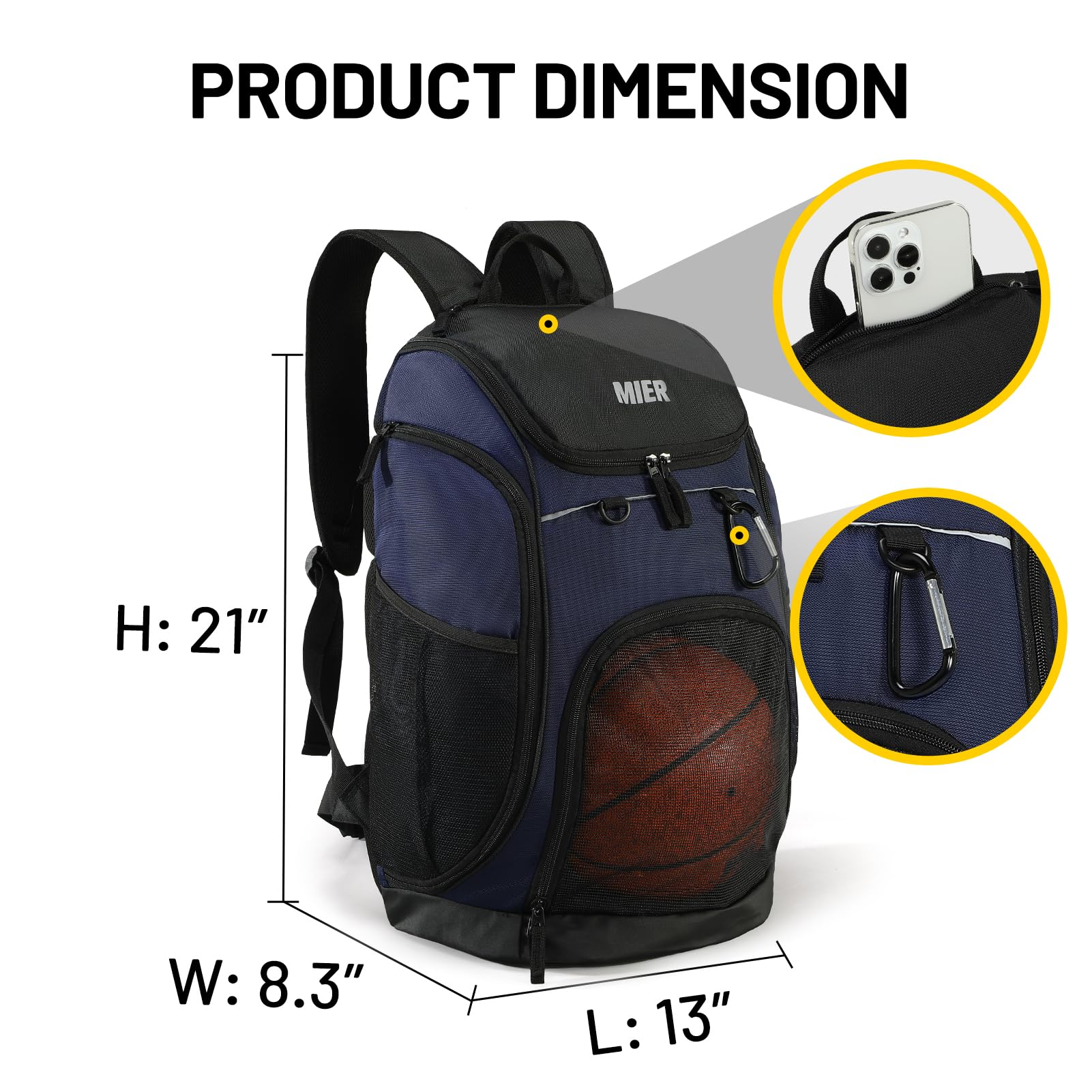 Foto 3 pulgar | Mochila Deportiva Mier Large De 40 L Para Natación, Actividades Al Aire Libre, Gimnasio, Azul - Venta Internacional.