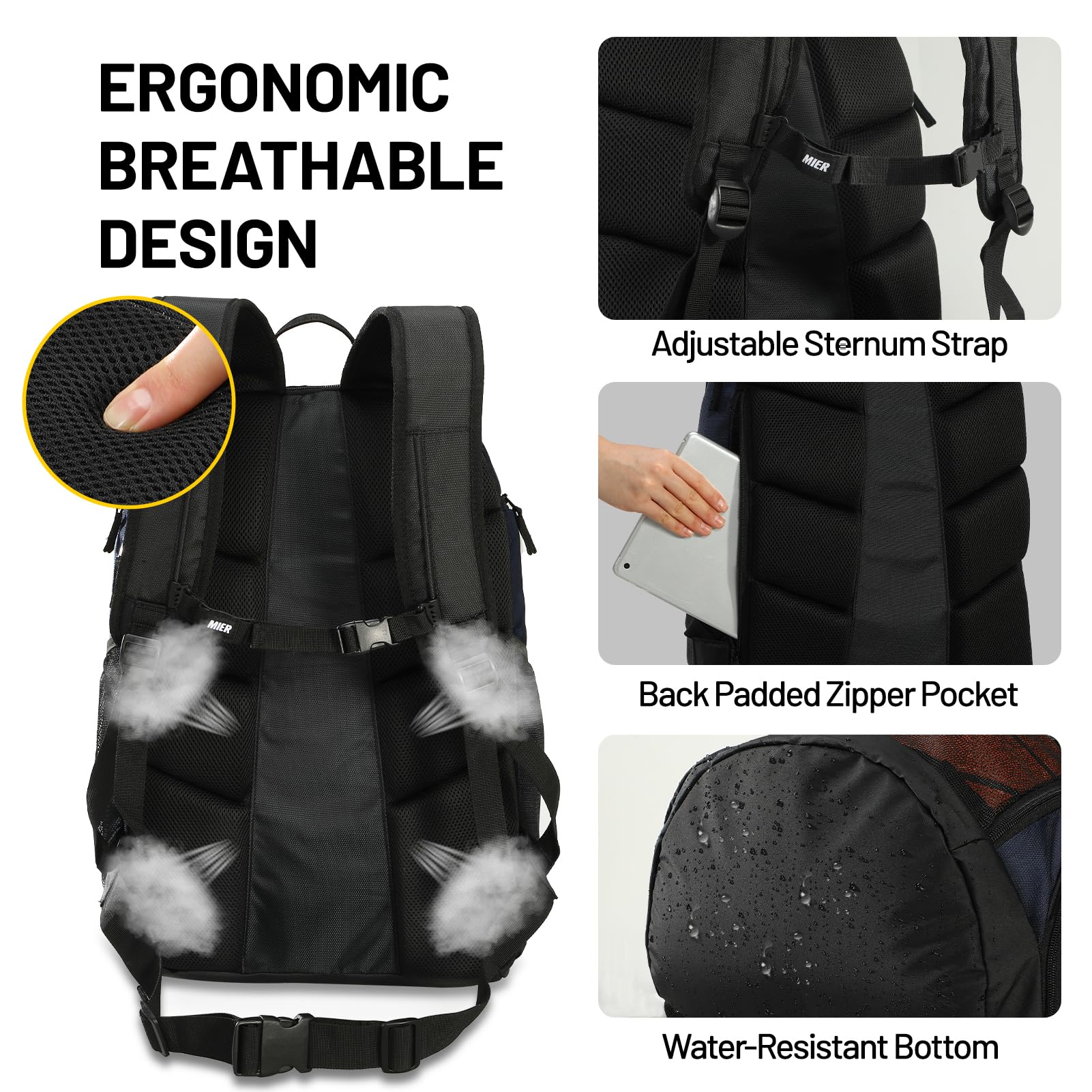 Foto 5 pulgar | Mochila Deportiva Mier Large De 40 L Para Natación, Actividades Al Aire Libre, Gimnasio, Azul - Venta Internacional.