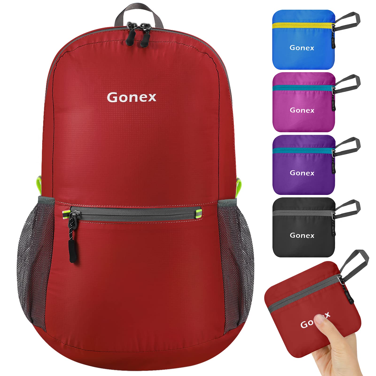Foto 2 pulgar | Mochila Gonex Ultraligera Y Plegable De 20 Litros (roja) - Venta Internacional.