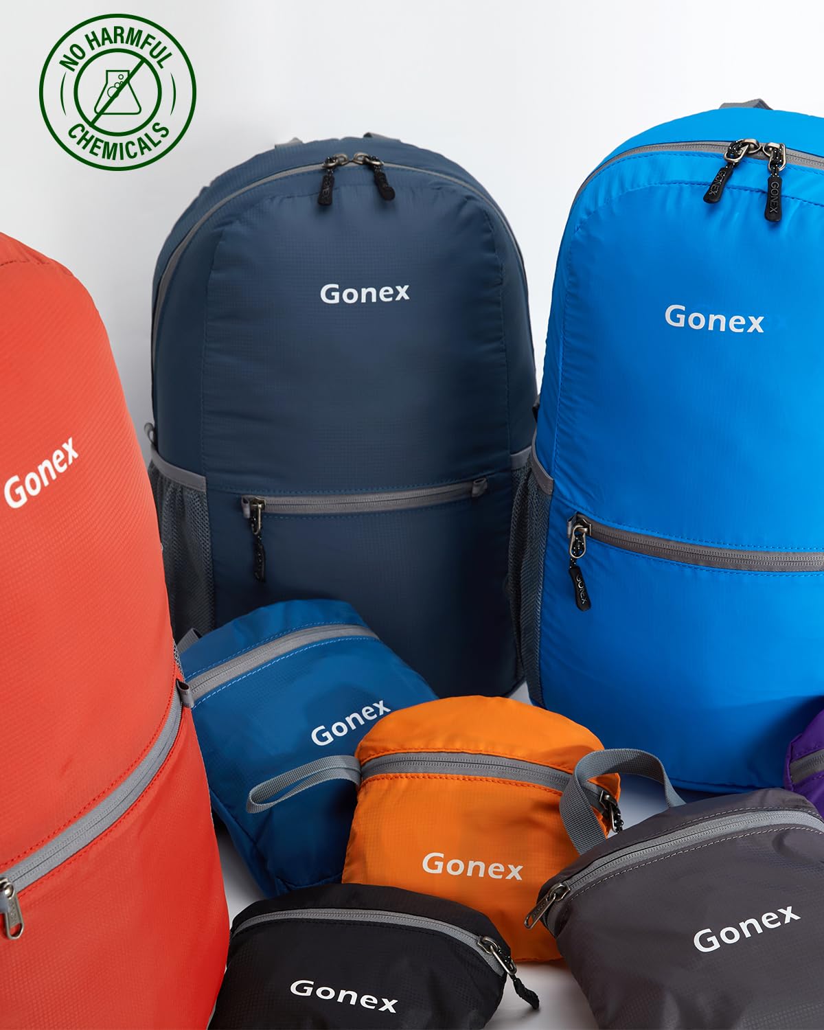 Foto 6 | Mochila Gonex Ultraligera Y Plegable De 20 Litros, Color Naranja - Venta Internacional.