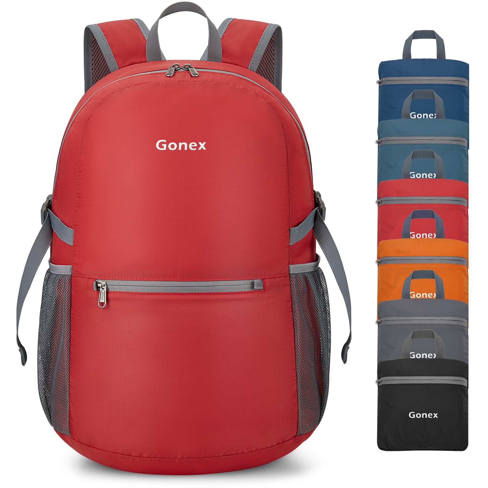 Foto 2 pulgar | Mochila Gonex Ultraligera, Plegable, Impermeable, 30 L, Roja - Venta Internacional.