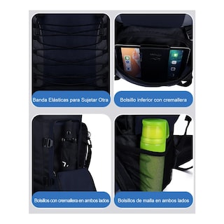 Foto 3 | Mochila Senderismo 90l Para Viaje Impermeable Eo Safe Imports Esi-19646 Azul