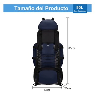 Foto 4 | Mochila Senderismo 90l Para Viaje Impermeable Eo Safe Imports Esi-19646 Azul