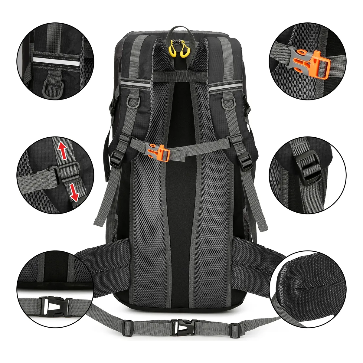 Foto 3 pulgar | Mochila Impermeable Para Camping Senderismo 50l Eo Safe Imports Esi-19647  Negro