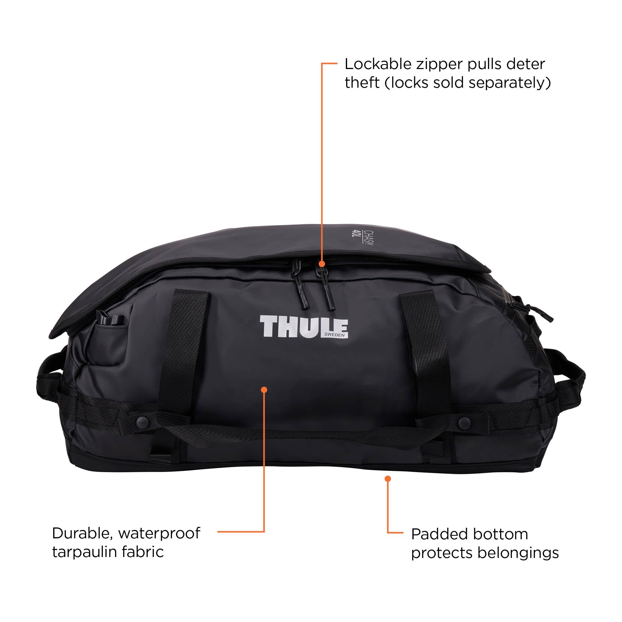 Foto 3 pulgar | Bolsa De Lona Thule Chasm 40l Impermeable Negra - Venta Internacional.