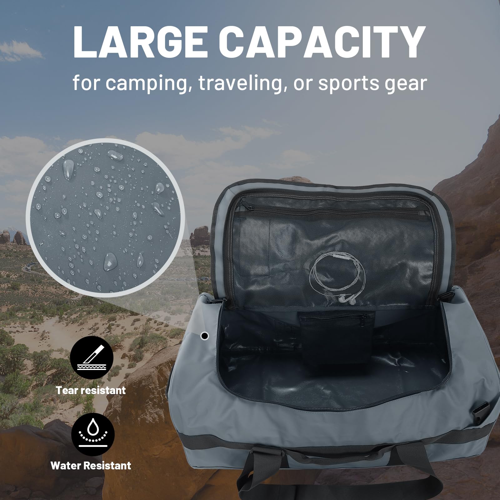 Foto 4 pulgar | Mochila Duffle Mier 60 L Resistente Al Agua Para Gimnasio, Deportes Y Viajes - Venta Internacional.