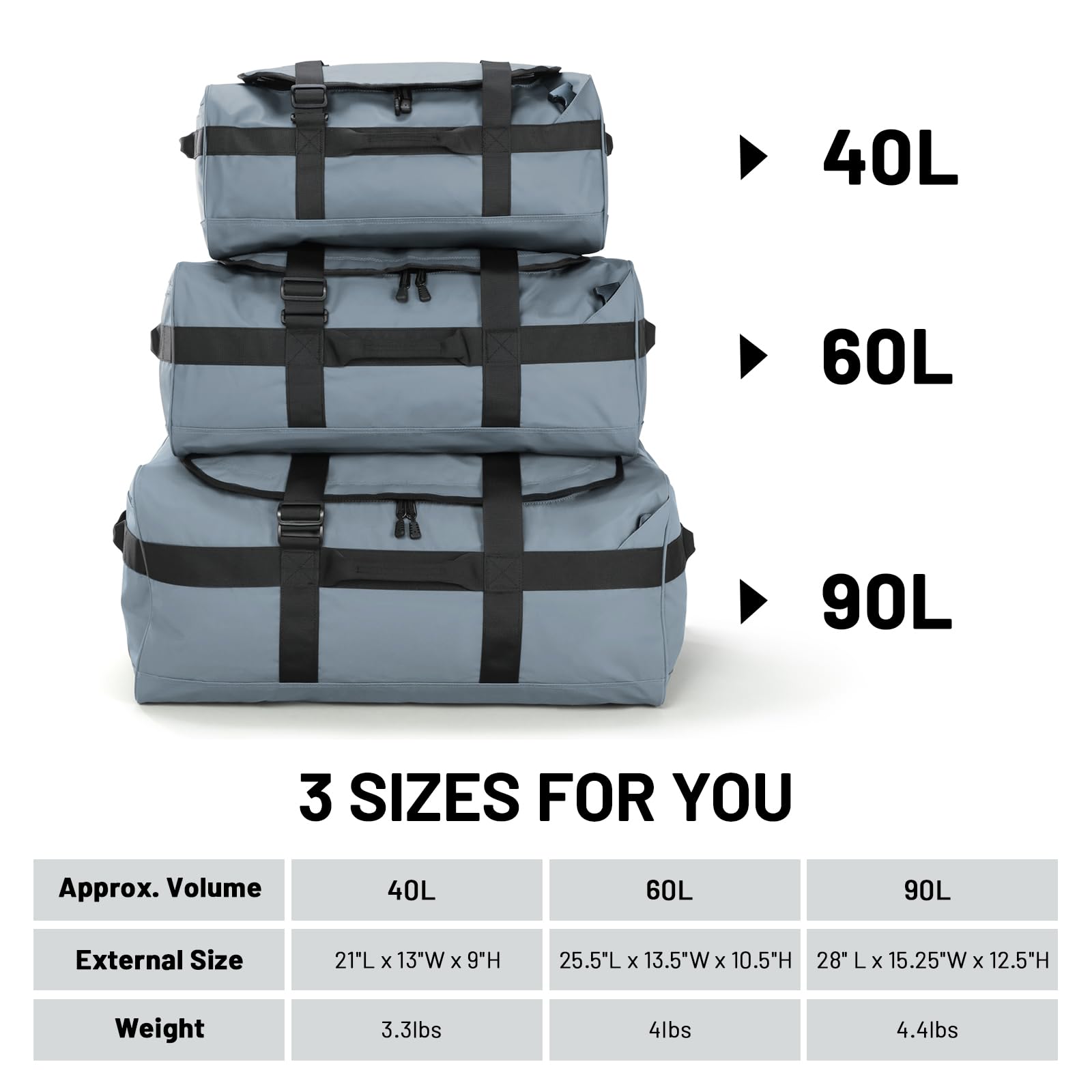 Foto 6 pulgar | Mochila Duffle Mier 60 L Resistente Al Agua Para Gimnasio, Deportes Y Viajes - Venta Internacional.