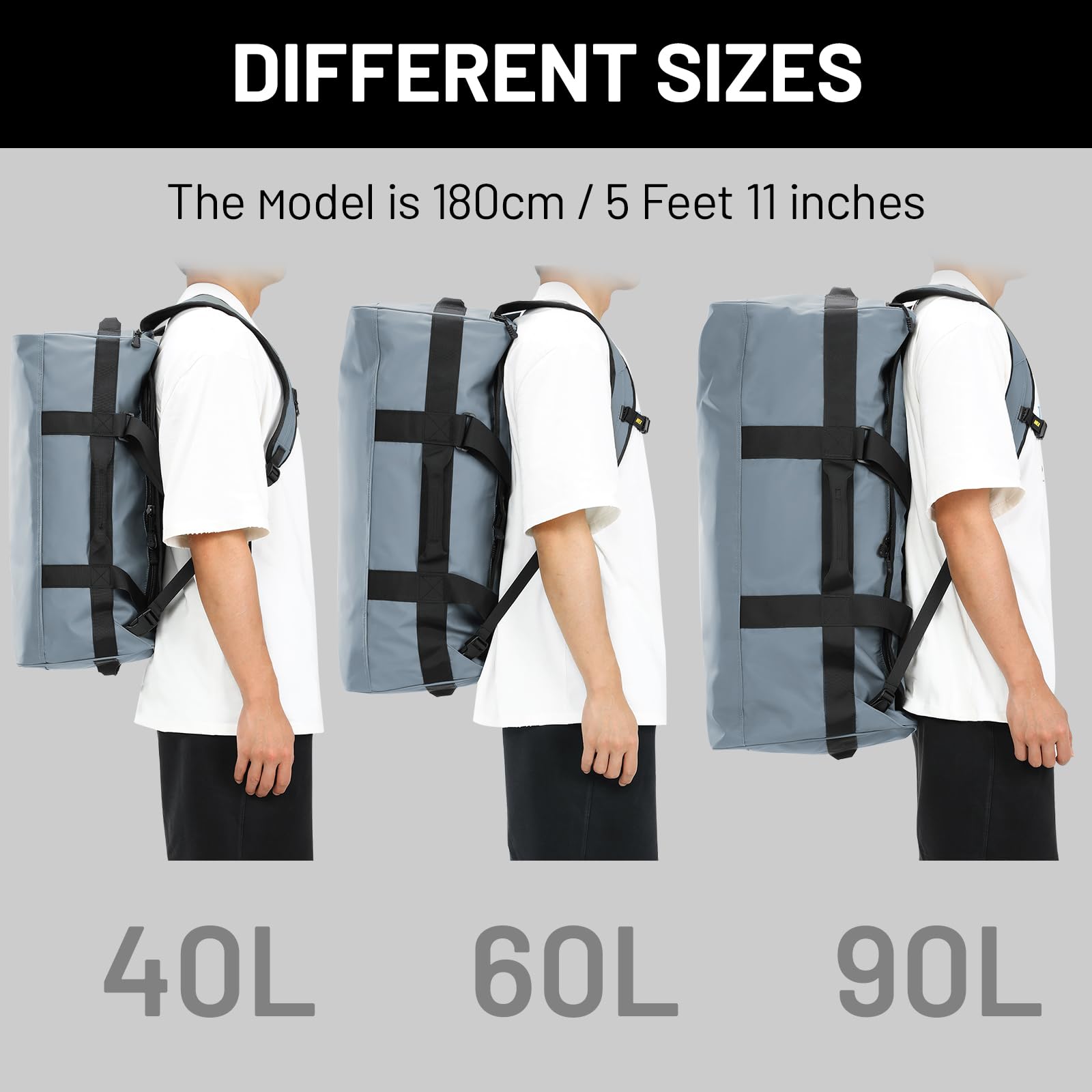 Foto 6 | Mochila Duffle Mier 60 L Resistente Al Agua Para Gimnasio, Deportes Y Viajes - Venta Internacional.