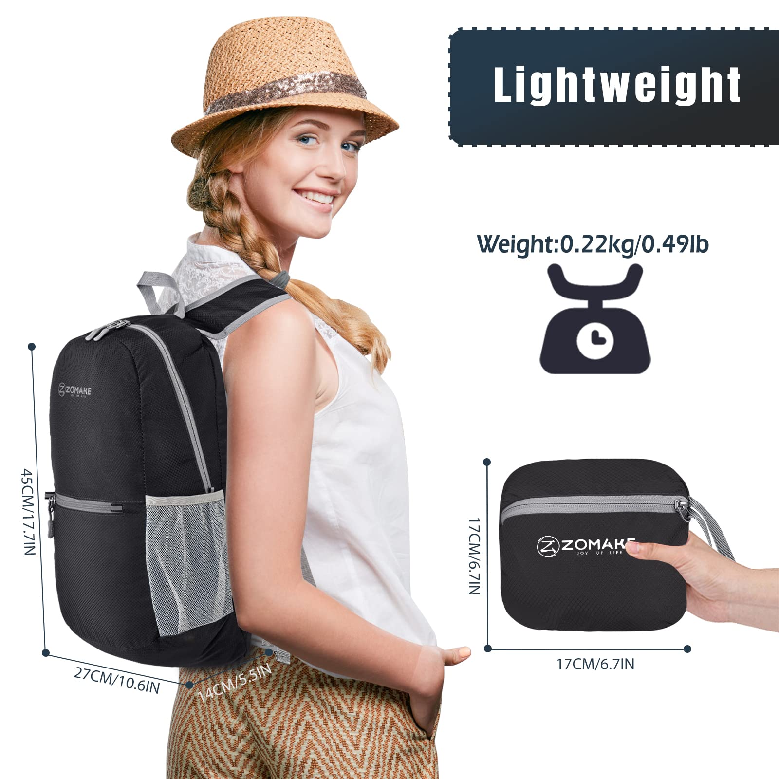 Foto 3 pulgar | Mochila De Senderismo Zomake Ultraligera  Resistente Al Agua  20 L - Venta Internacional.