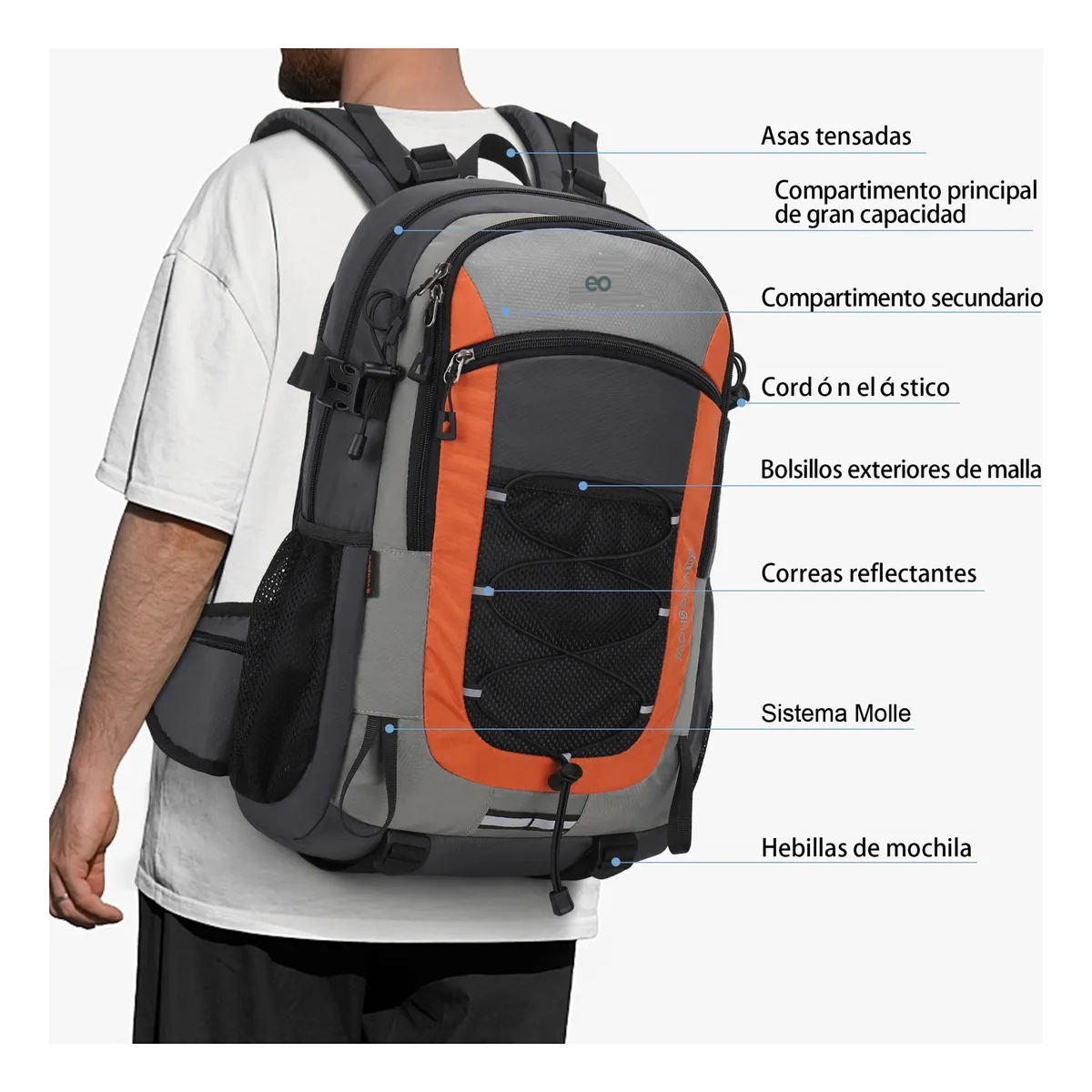 Foto 5 pulgar | Mochila Táctica Multifuncional Militar Mochila Cámping Viaje Eo Safe Imports Esi-20417 Multicolor
