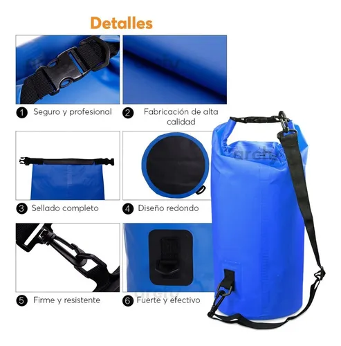 Foto 2 | Mochila Bolsa Seca Archy Impermeable Contra Agua Resistente Y Plegable Para Senderismo Pesca Playa Mar Campismo Buceo