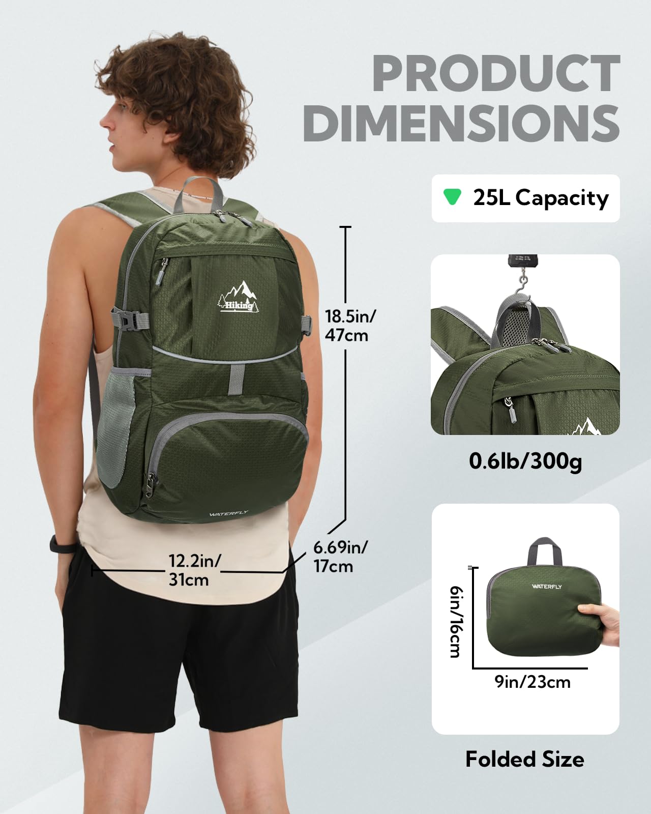 Foto 3 pulgar | Mochila Waterfly Para Senderismo Plegable  25 L  Impermeable - Venta Internacional.