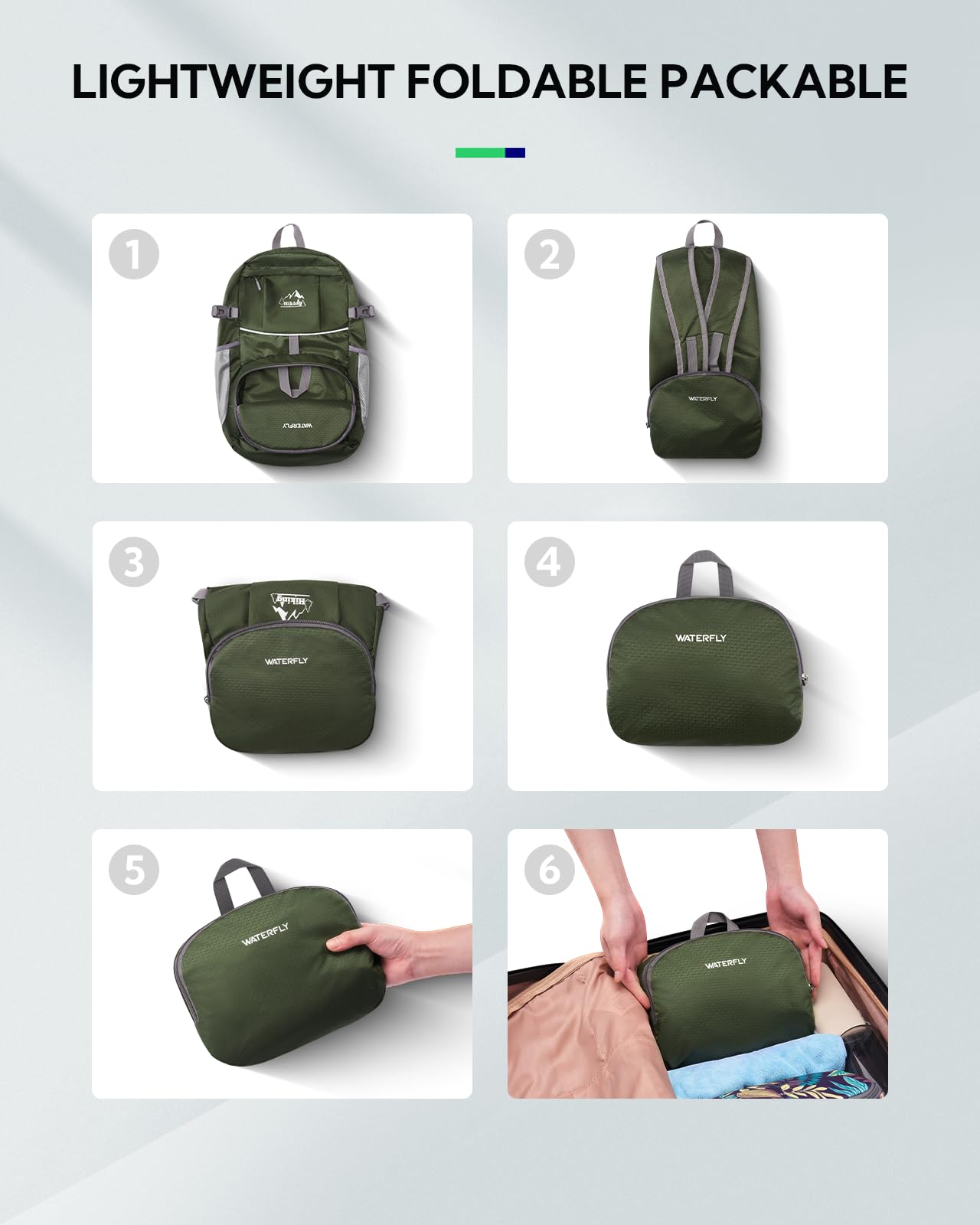 Foto 6 pulgar | Mochila Waterfly Para Senderismo Plegable  25 L  Impermeable - Venta Internacional.
