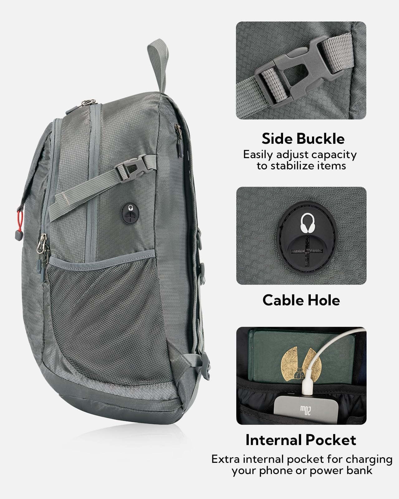 Foto 5 pulgar | Mochila De Senderismo Waterfly Ligera De 30 Litros Para Acampar Y Viajar - Venta Internacional.