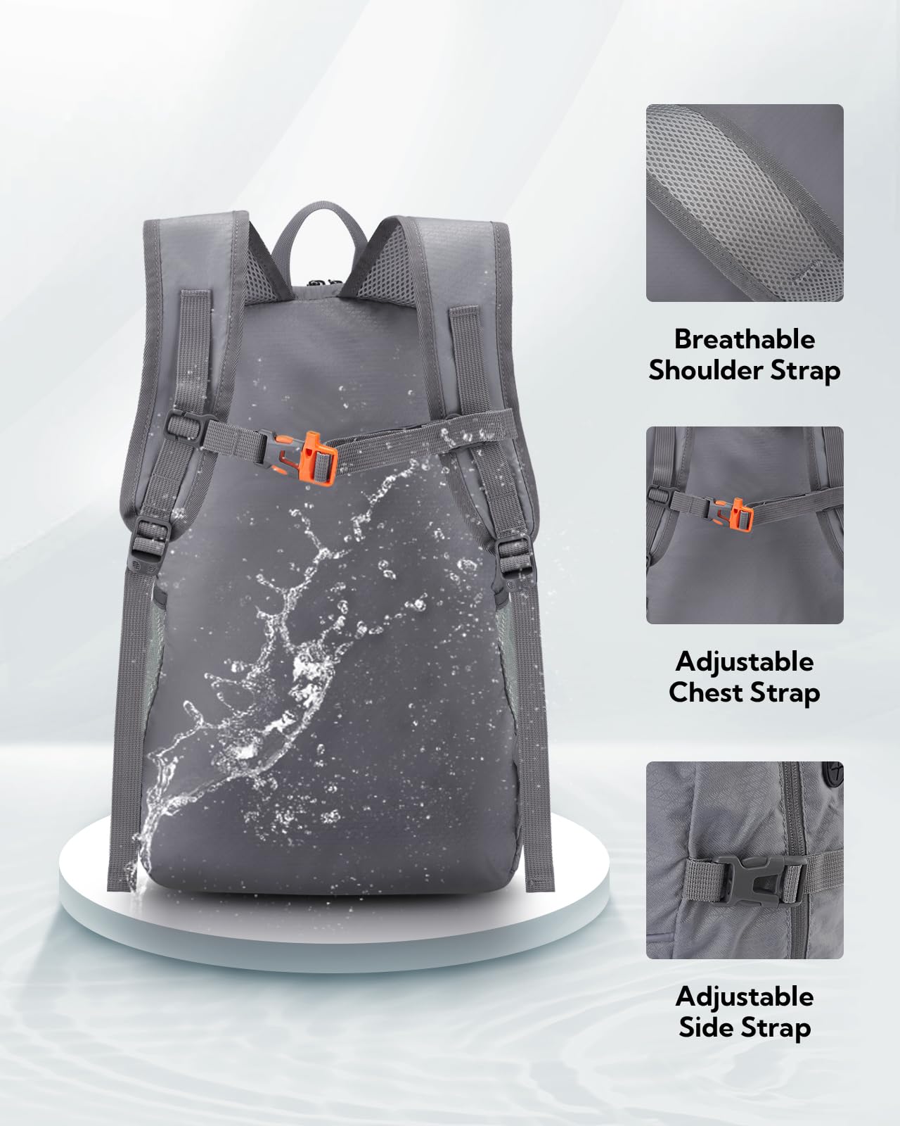 Foto 4 | Mochila Waterfly Para Senderismo Plegable  25 L  Impermeable  Gris - Venta Internacional.