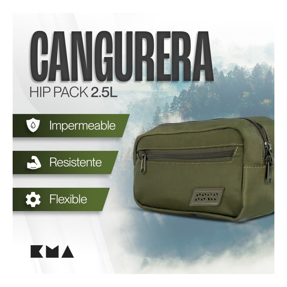 Foto 4 pulgar | Cangurera Outdoor Kma 2.5l Color Verde Versátil