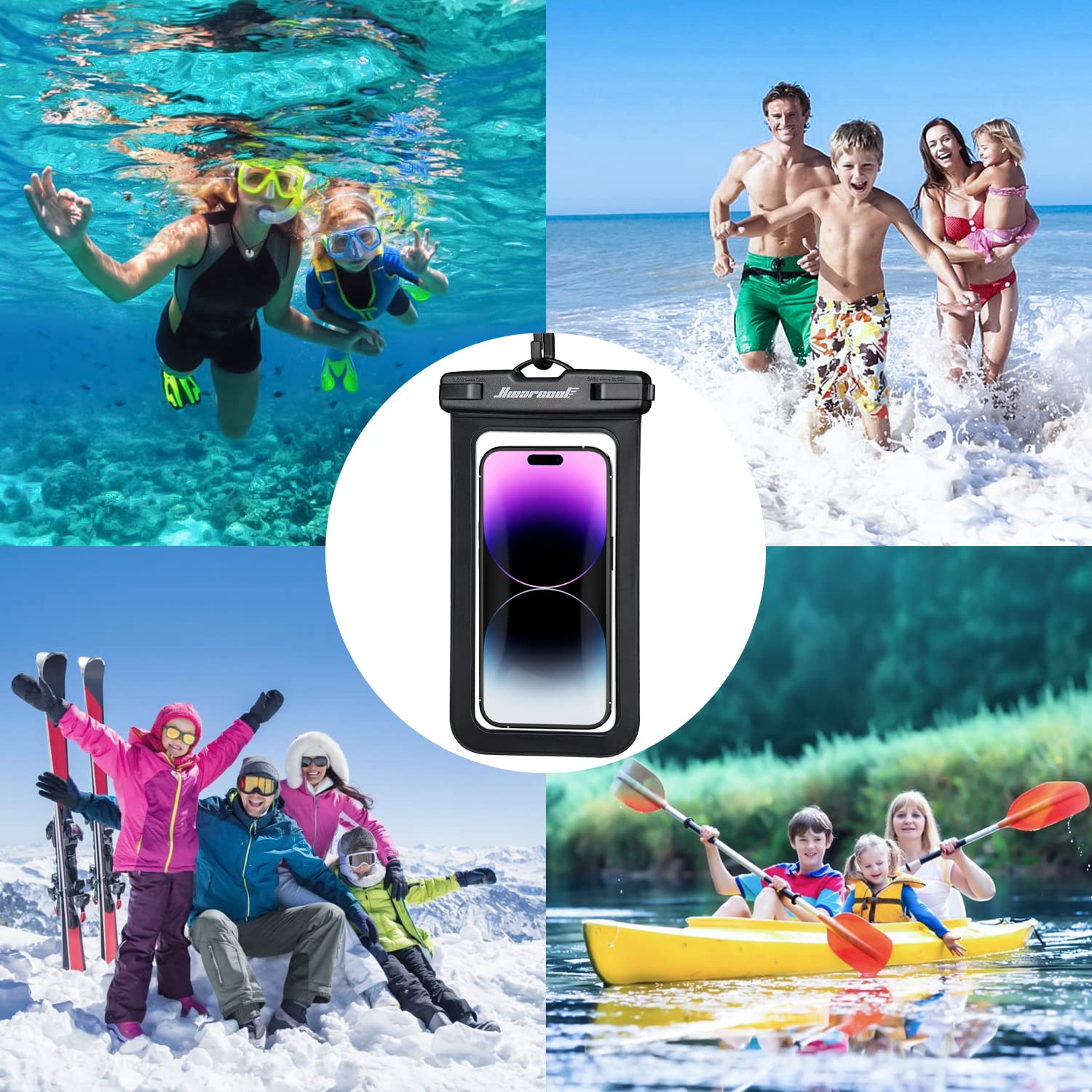 Foto 8 pulgar | Funda Impermeable Para Teléfono Hiearcool, Bolsa Seca Universal, Paquete De 2 - Venta Internacional.