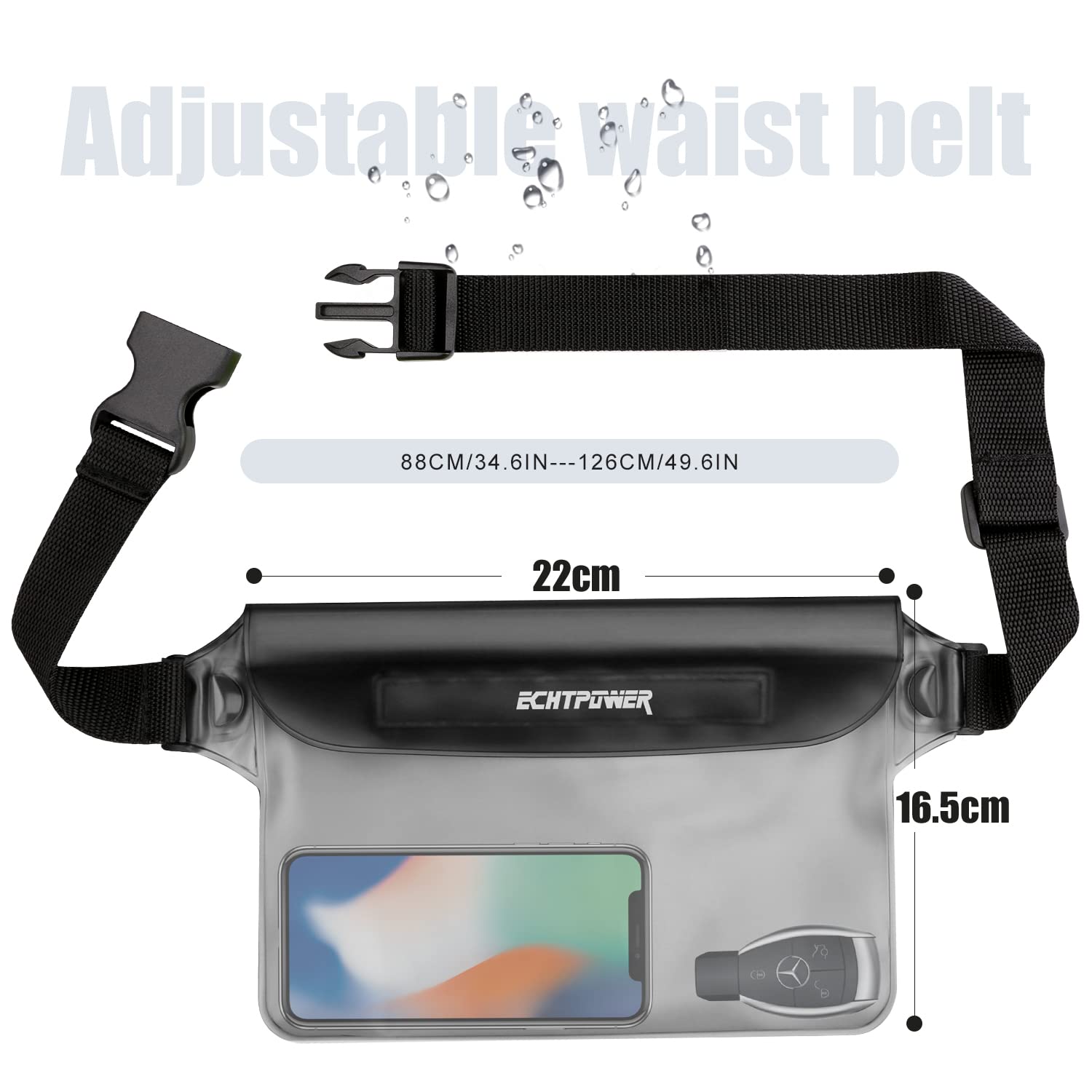 Foto 6 pulgar | Paquete De 2 Bolsas Impermeables Echtpower Con Correa De Cintura Ajustable - Venta Internacional.