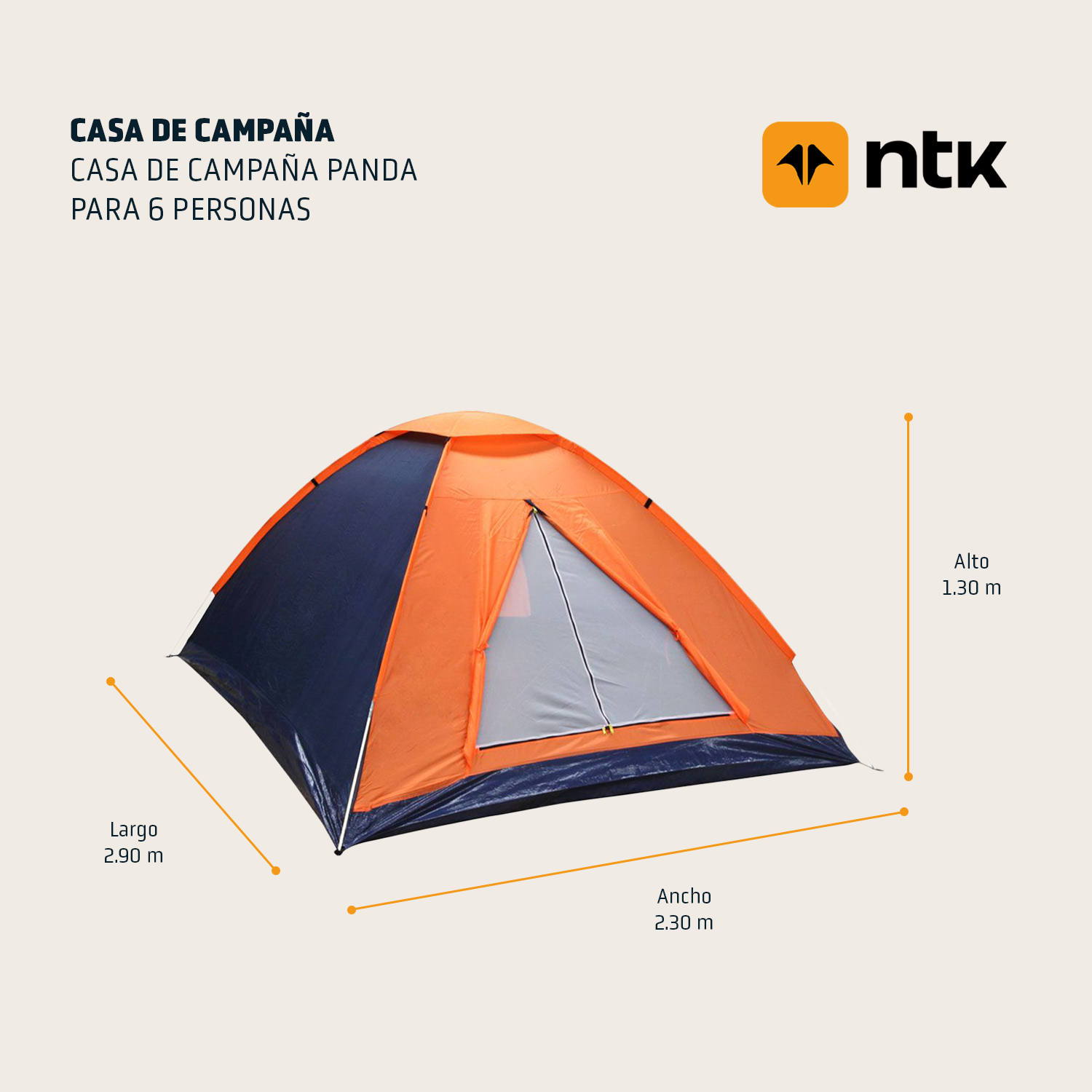 Foto 3 pulgar | Casa de Campaña NTK NTK-HC-PND-OB6 Multicolor 6 Personas