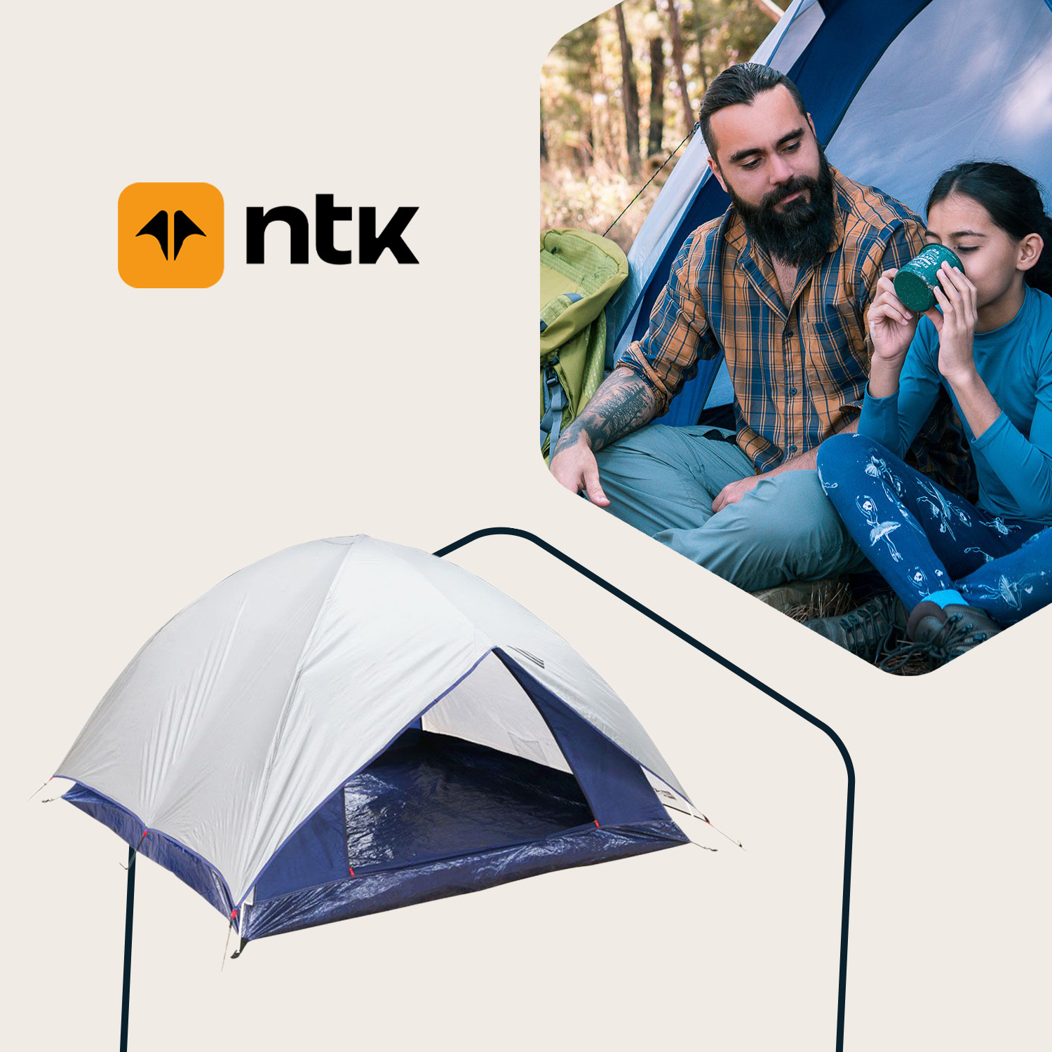 Foto 5 | Casa De Campaña Ntk Dome Tienda NTK para 3 Personas Azul