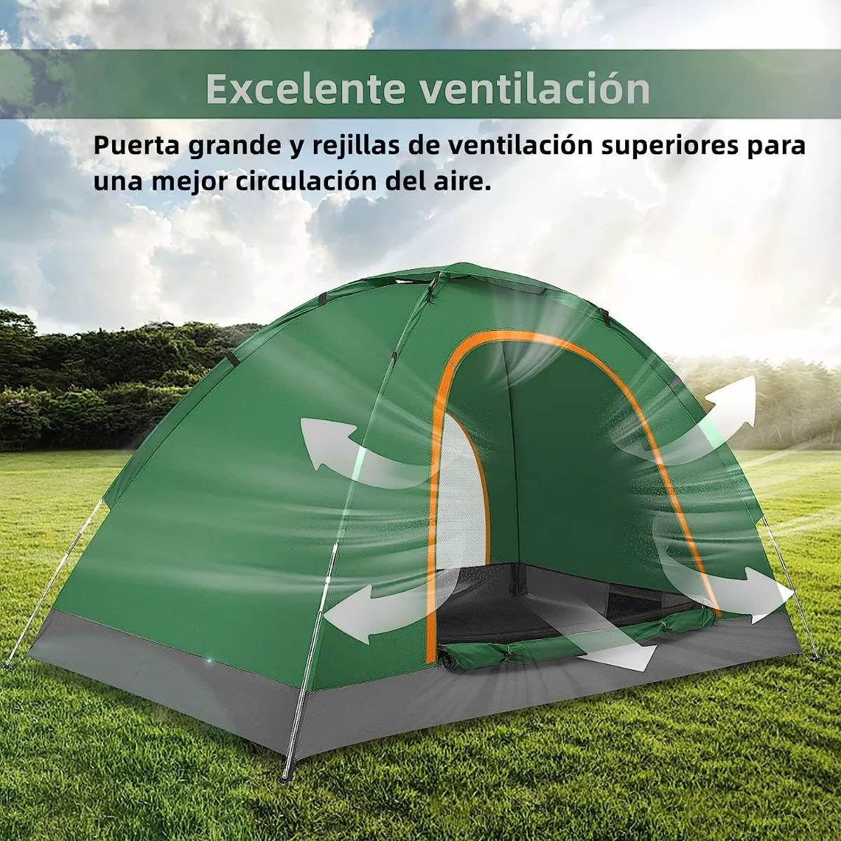 Foto 5 pulgar | Tienda Casa de Campaña Belug para 3-4 Personas Portátil Camping color Verde