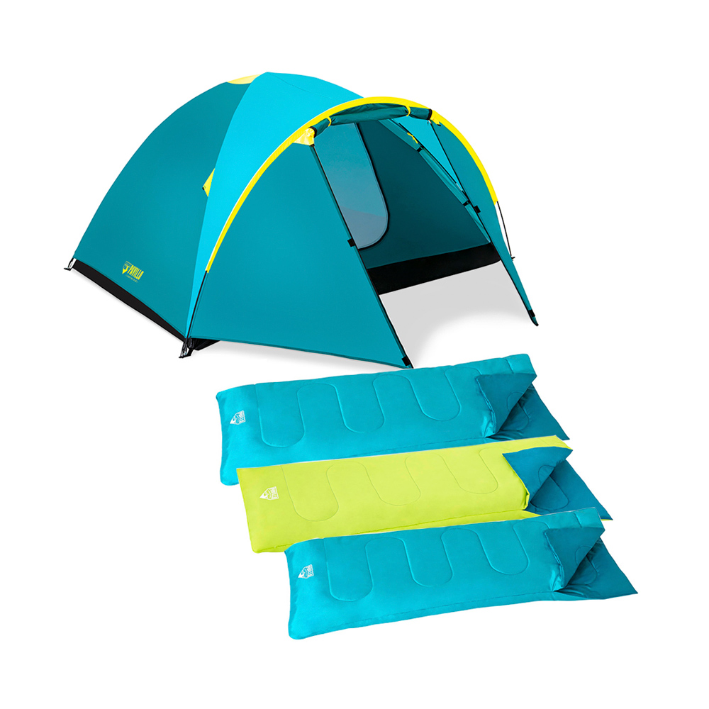 Casa de Campaña para 4 Personas + 3 Sleeping Bag Bestway