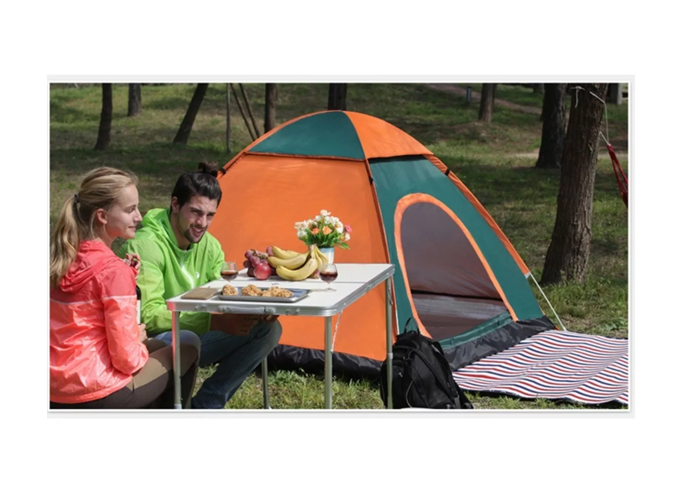 Foto 4 | Casa de Campaña Impermeable color Naranja 2 Personas