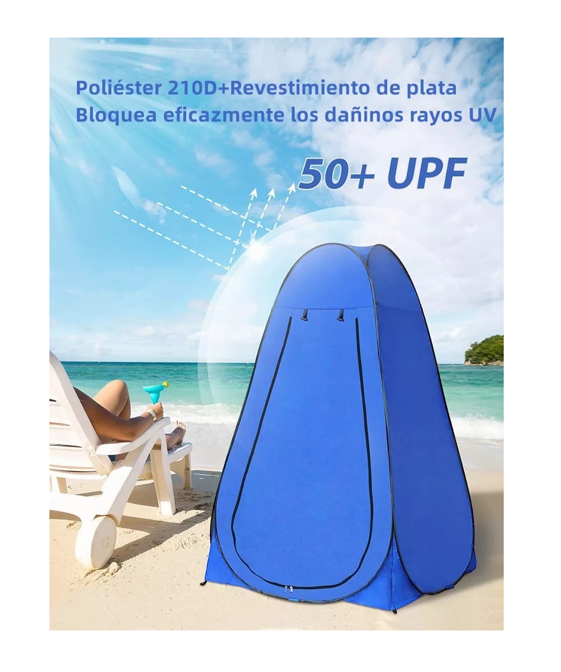 Foto 3 pulgar | Tienda Campaña BELUG Ducha Portátil/Vestidor Cambiador/Baño Azul Rey