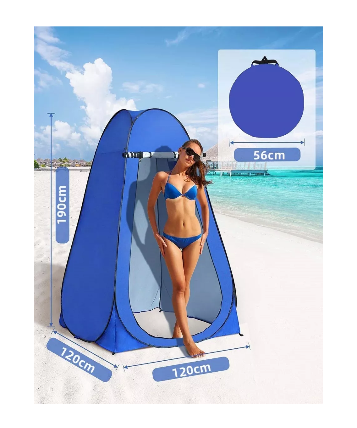 Foto 4 pulgar | Tienda Campaña BELUG Ducha Portátil/Vestidor Cambiador/Baño Azul Rey