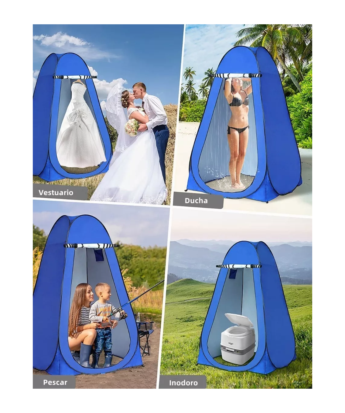 Foto 6 pulgar | Tienda Campaña BELUG Ducha Portátil/Vestidor Cambiador/Baño Azul Rey
