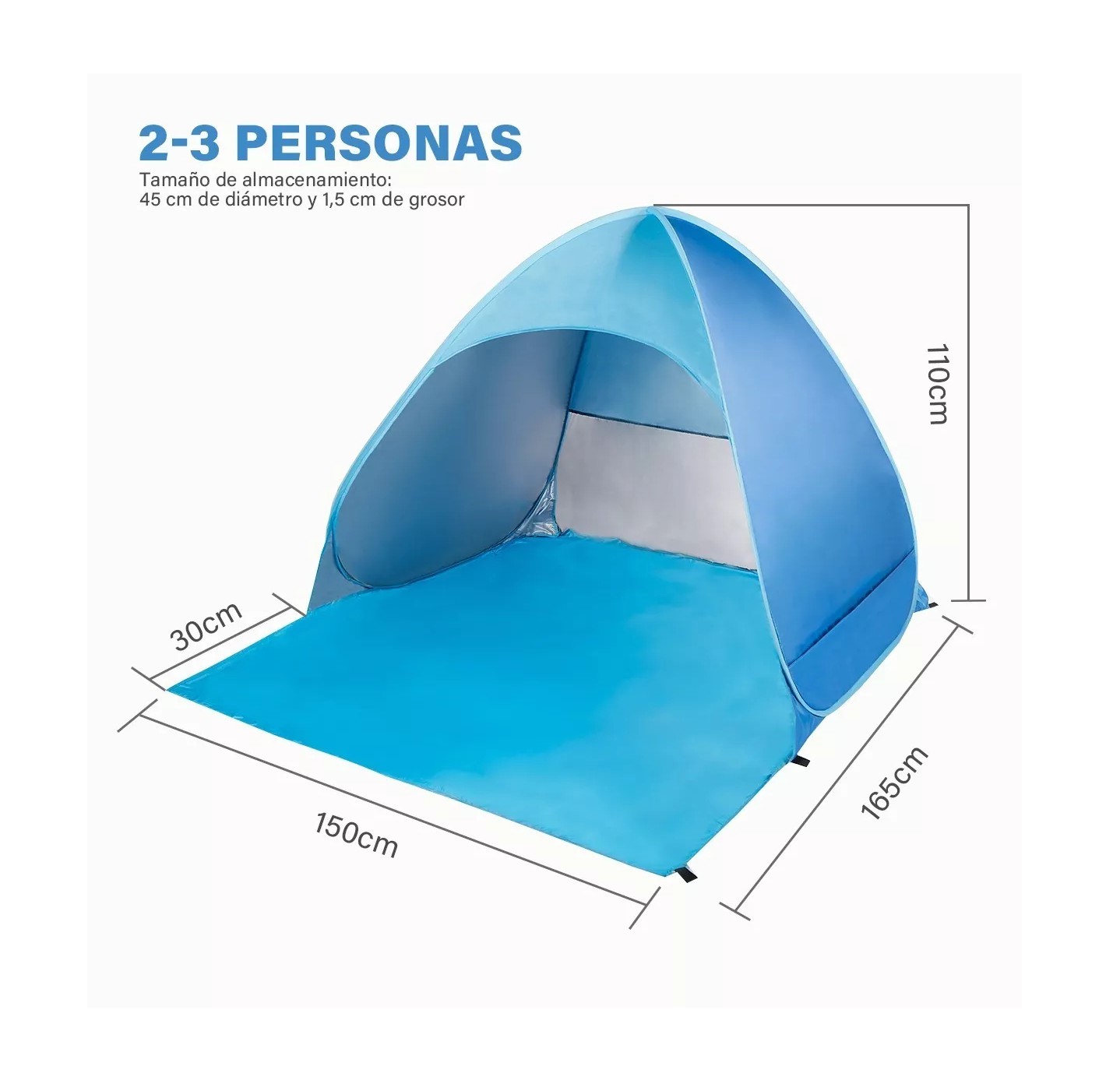 Foto 3 pulgar | Tienda De Campaña Impermeable Portátil Para 2-3 Personas Azul