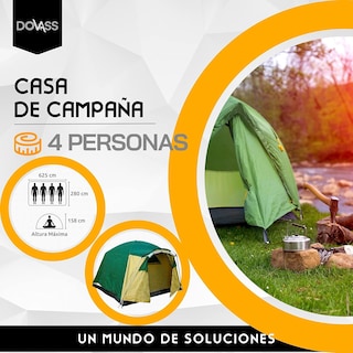 Foto 6 | Tienda de Campaña 4 Personas 2.80X6.25X1.85 M Carpa de Poliéster Piso de Polietileno Impermeabilidad de 2000MM co