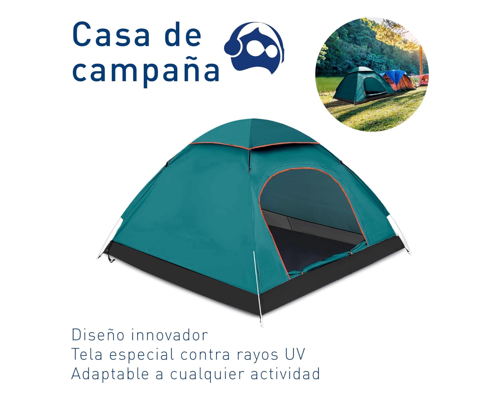 Foto 3 pulgar | Casa De Campaña Portátil Bluelander Para 3 Ó 4 Personas, Con Cuerda A Prueba De Viento Y Bolsa De Transporte.