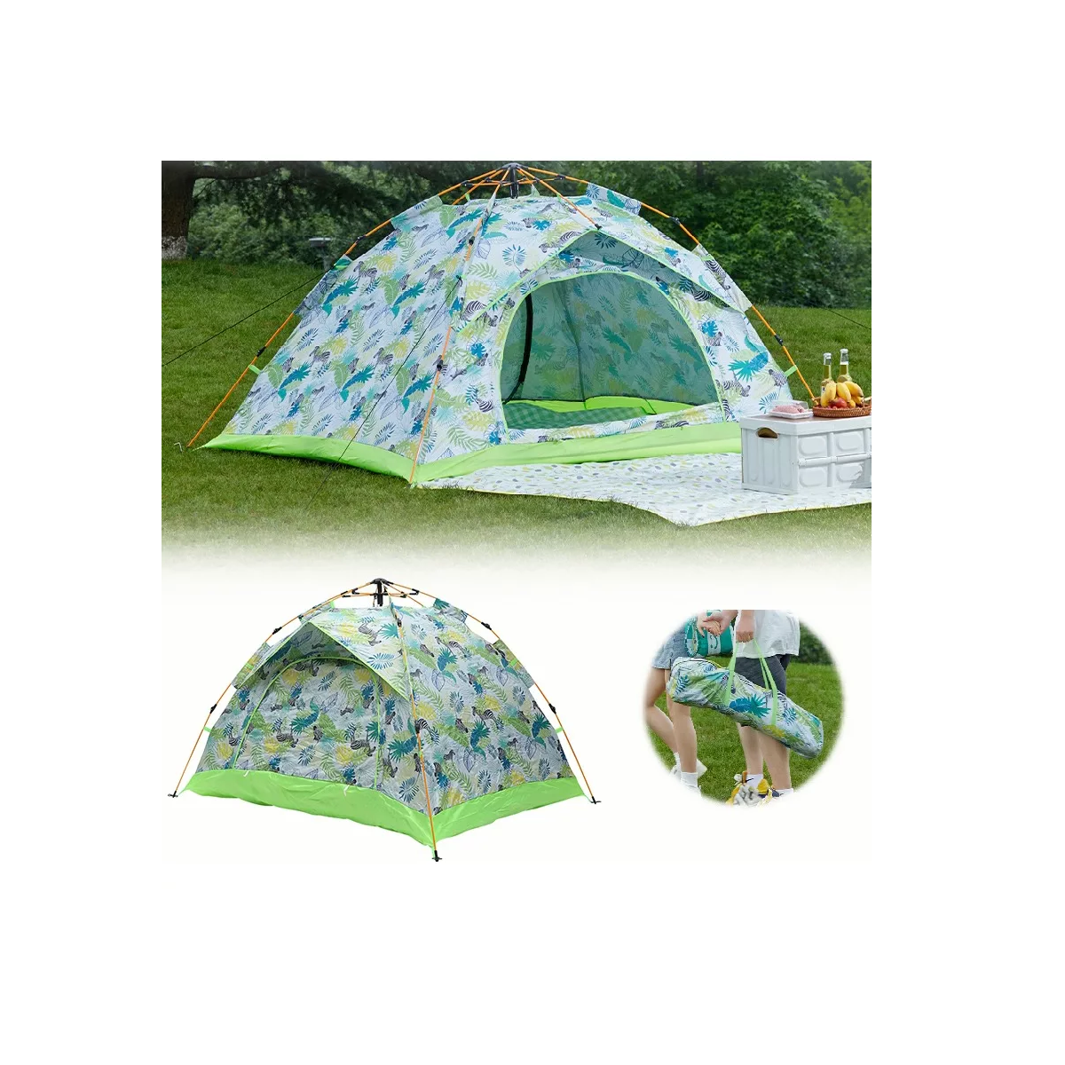 Foto 3 pulgar | Casa De Camping 4 Personas Automática 2 Entradas Eo Safe Imports Esi-13253 Multicolor