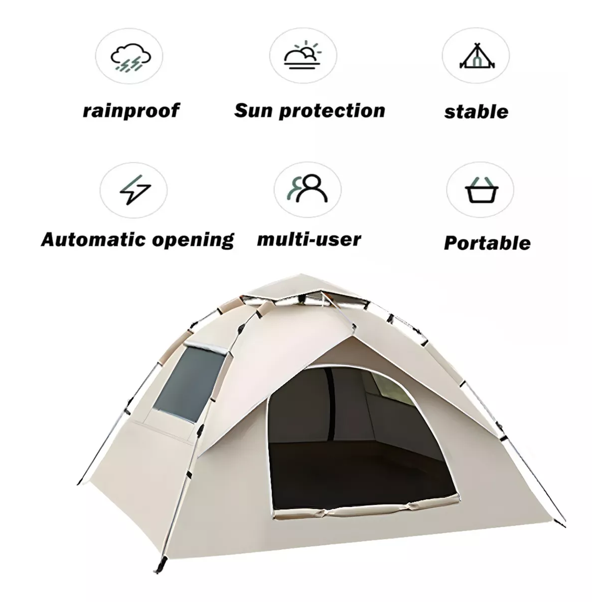 Foto 4 pulgar | Tienda De Campaña Impermeable - 4-5 Personas Casa De Acampar Eo Safe Imports Esi-13851 Blanco