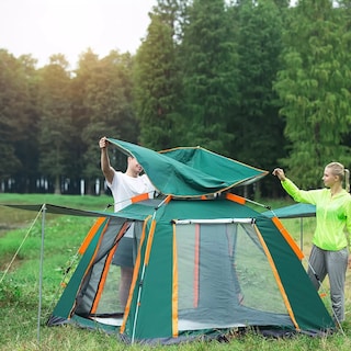 Foto 3 | Carpa de Camping para 4 Personas con Poste de Aluminio y Protección UV