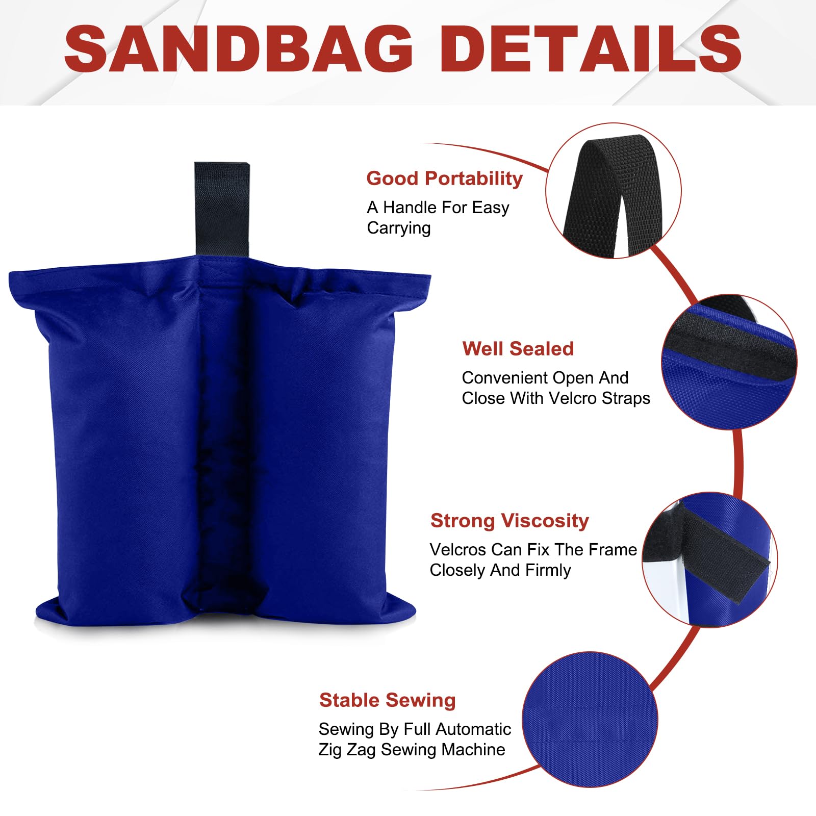 Foto 2 | Bolsas de Arena Para Tienda De Campaña Abccanopy Paquete De 4 Unidades Azul - Venta Internacional