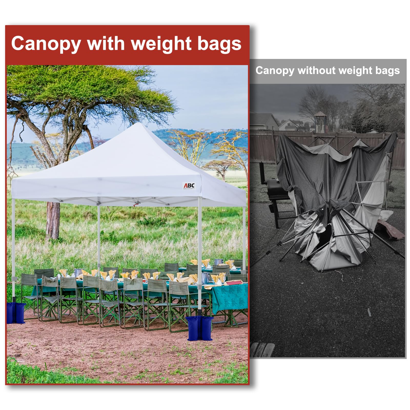 Foto 6 | Bolsas de Arena Para Tienda De Campaña Abccanopy Paquete De 4 Unidades Azul - Venta Internacional
