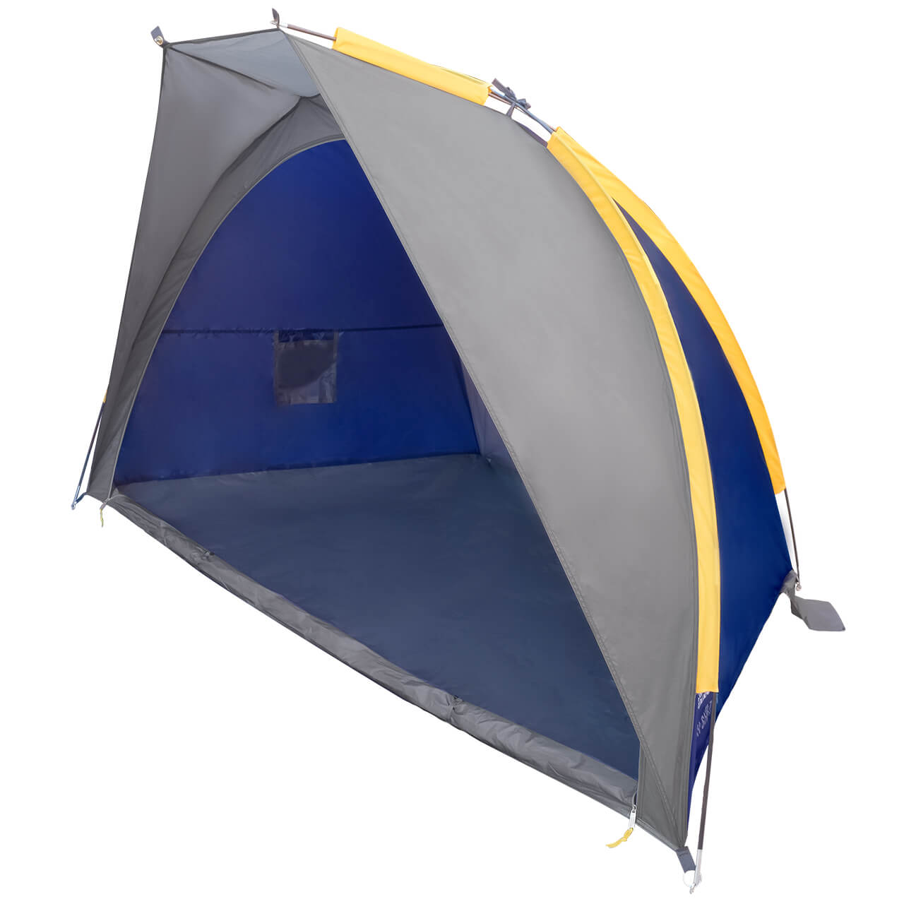 Tienda De Playa Beach Shelter Para 2 Personas, Resistente A Llovizna, Gris Con Azul