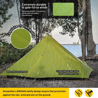 Foto 2 | Carpa De Senderismo Lanshan 1 Pro Ultraligera Para 1 Persona, Impermeable, Verde - Venta Internacional.