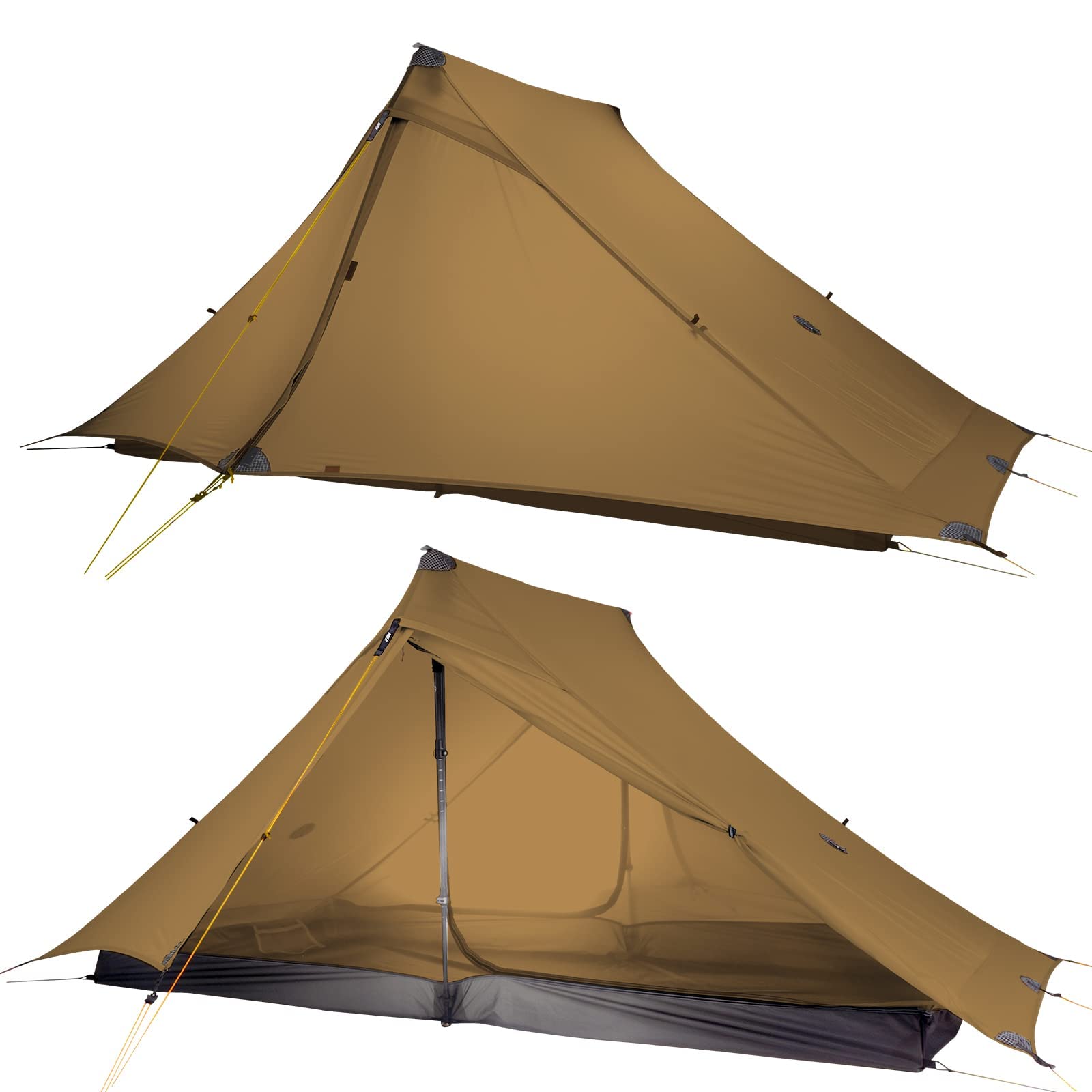 Tienda De Campaña De Senderismo Mier Lanshan 2 Pro Para 2 Personas, Color Caqui Ultraligero - Venta Internacional.
