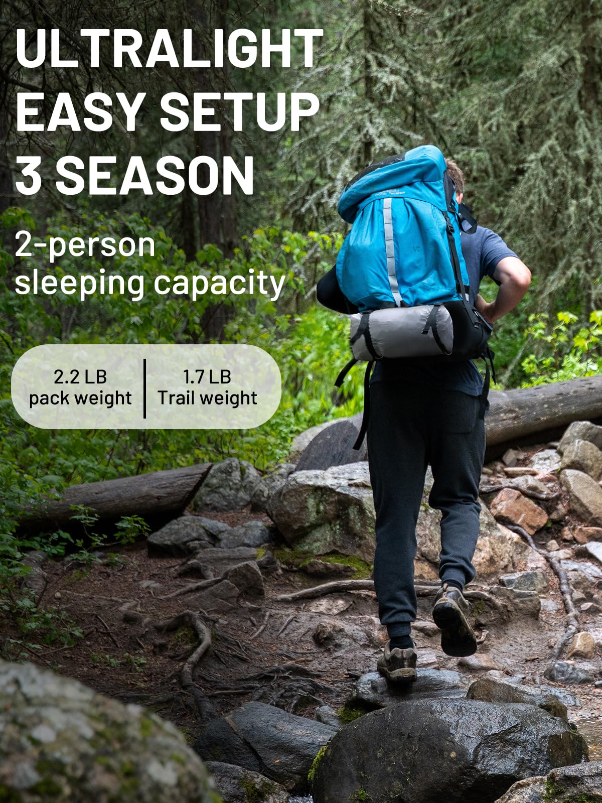 Foto 7 | Tienda De Campaña Lanshan, Ultraligera, Impermeable Para 3 Estaciones, Para 1 Persona, Color Caqui - Venta Internacion