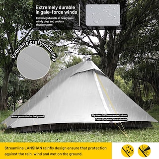 Foto 5 | Tienda De Campaña De Senderismo Lanshan 2 Pro Ultraligera Para 2 Personas, Gris - Venta Internacional.