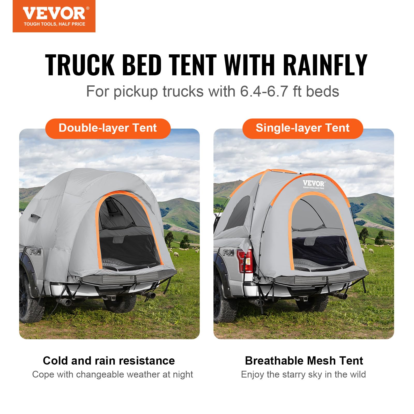 Foto 2 | Carpa Tipo Camión Vevor Impermeable Pu2000 Mm Para 2 A 3 Personas - Venta Internacional.