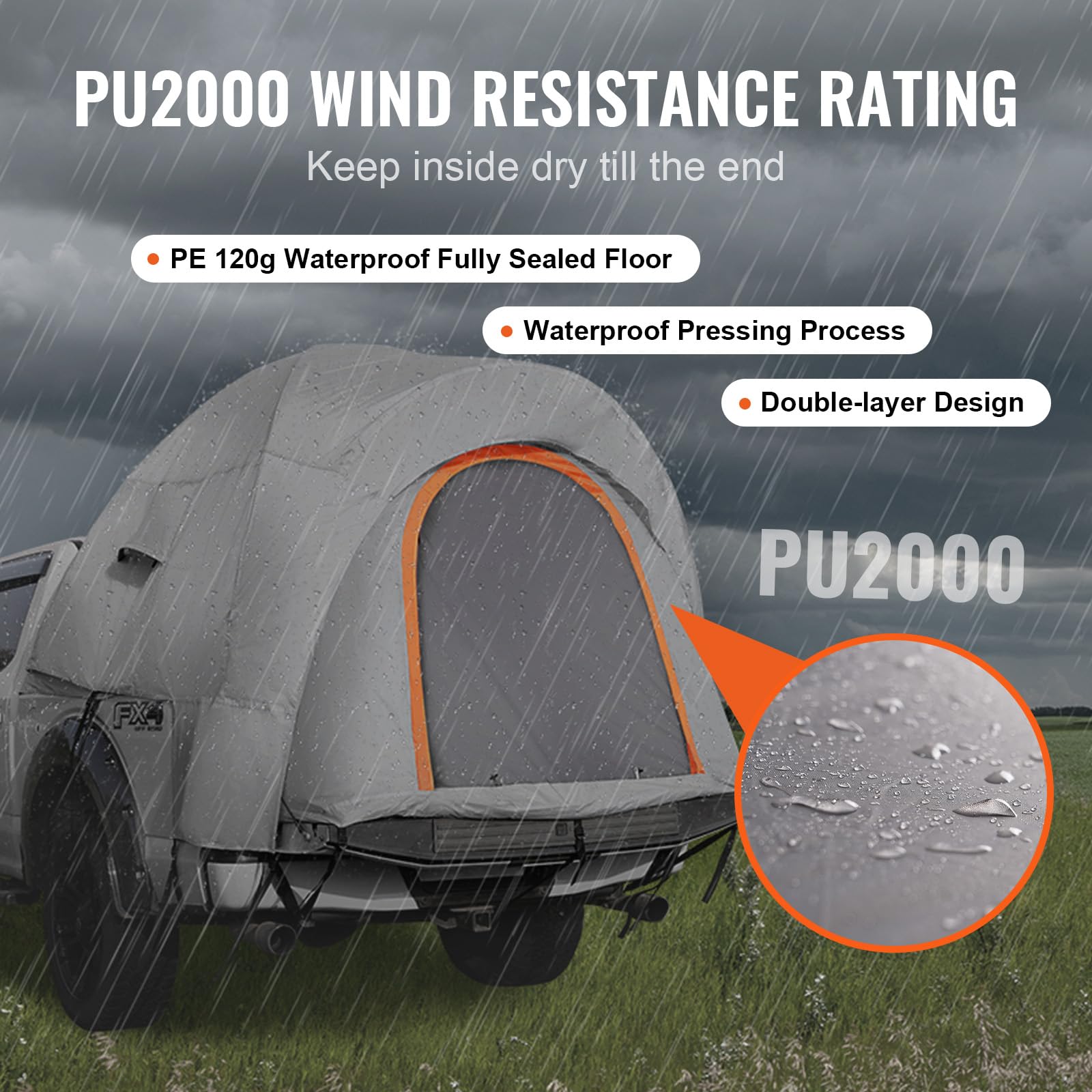 Foto 4 pulgar | Carpa Tipo Camión Vevor Impermeable Pu2000 Mm Para 2 A 3 Personas - Venta Internacional.